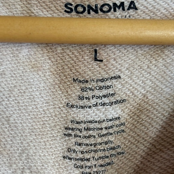 Sonoma Crewneck Tie-Dye Sweater - Cream and Brown - Picture 2 of 5